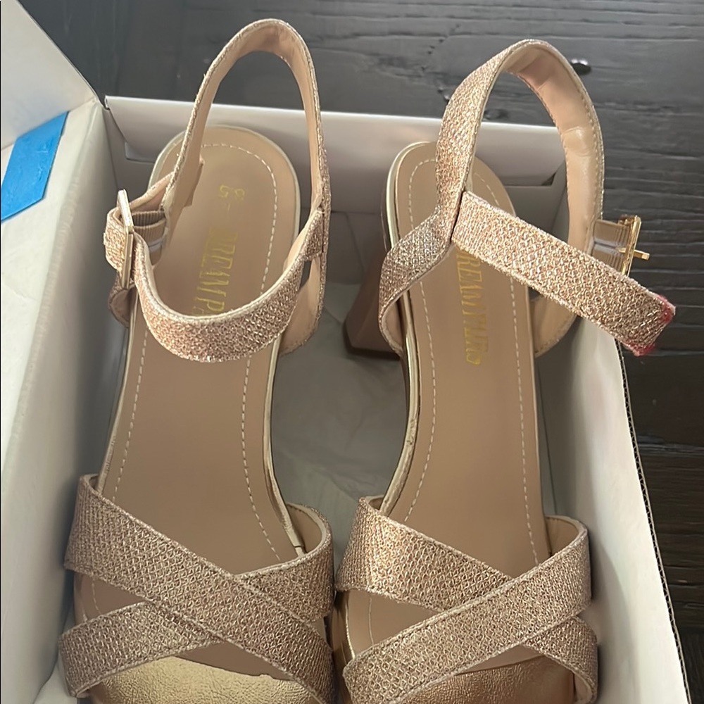 Women's Metallic Rose Gold Slingback Sandals